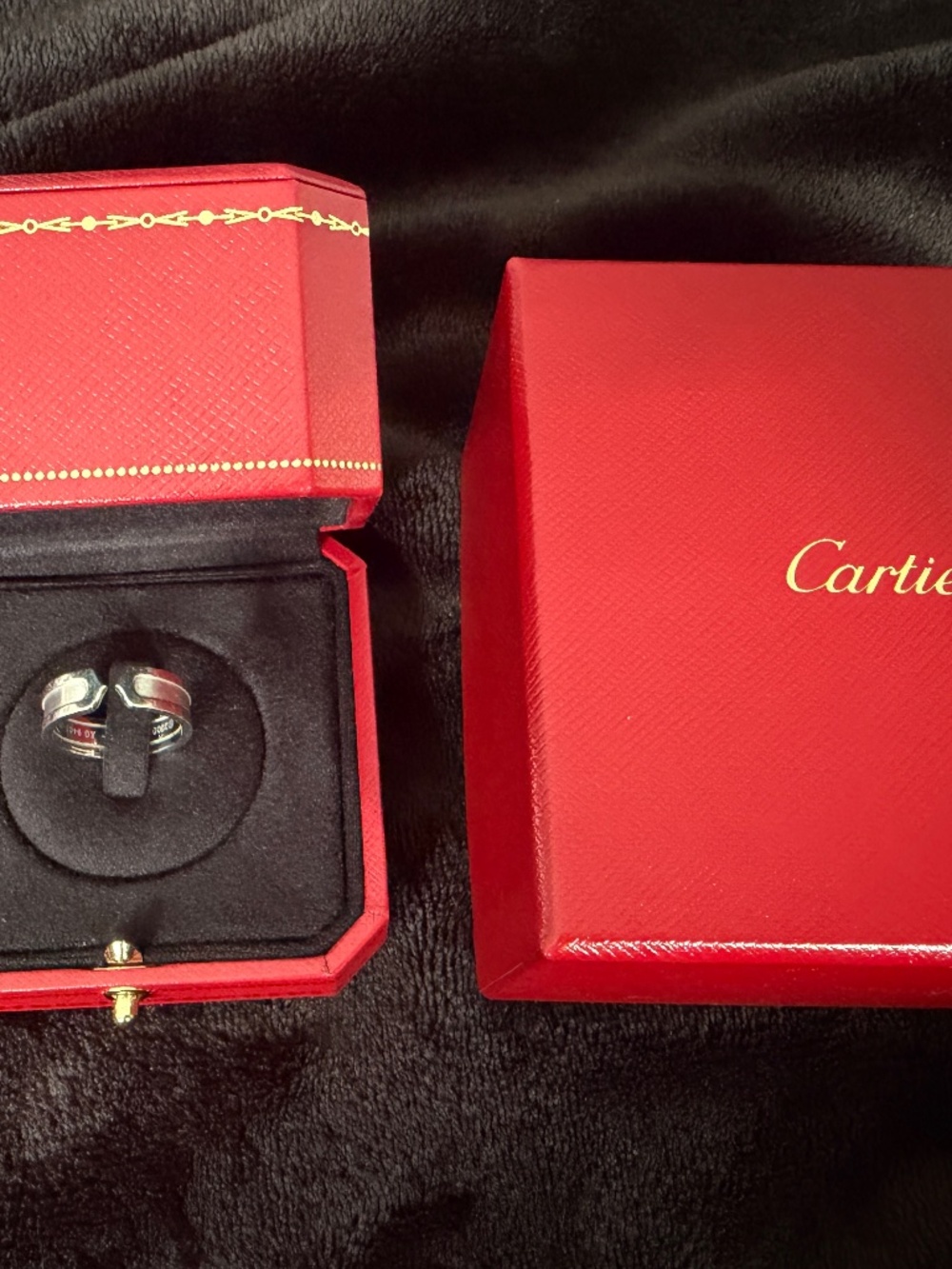 Cartier Double C Ring in White Gold Sz. 57